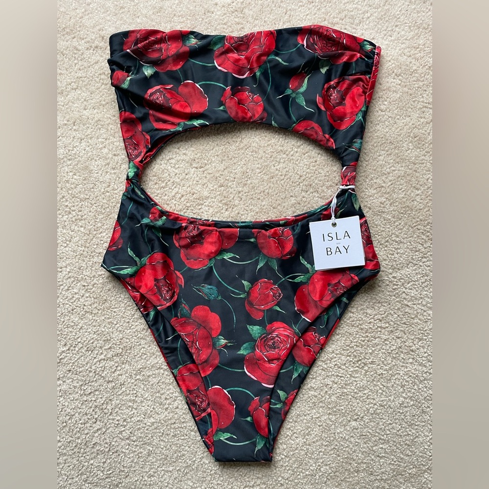 San Leo One Piece Cut-out Swimsuit Large New with Tags